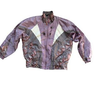 Vintage New York Classics Full-Zip Windbreaker Jacket Women Multicolor 80s 90s